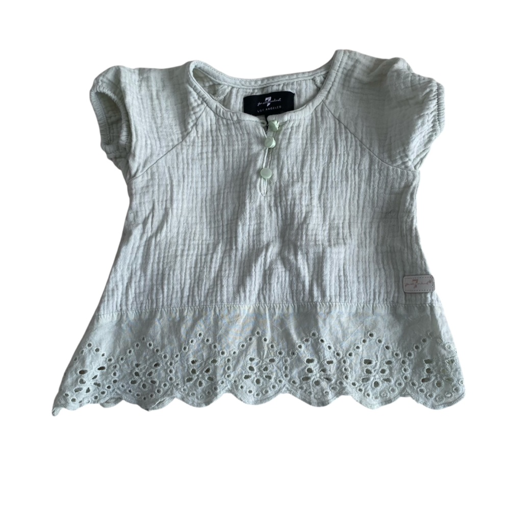 7 For All Mankind Baby Girl Eyelet Top – Size 18 Months